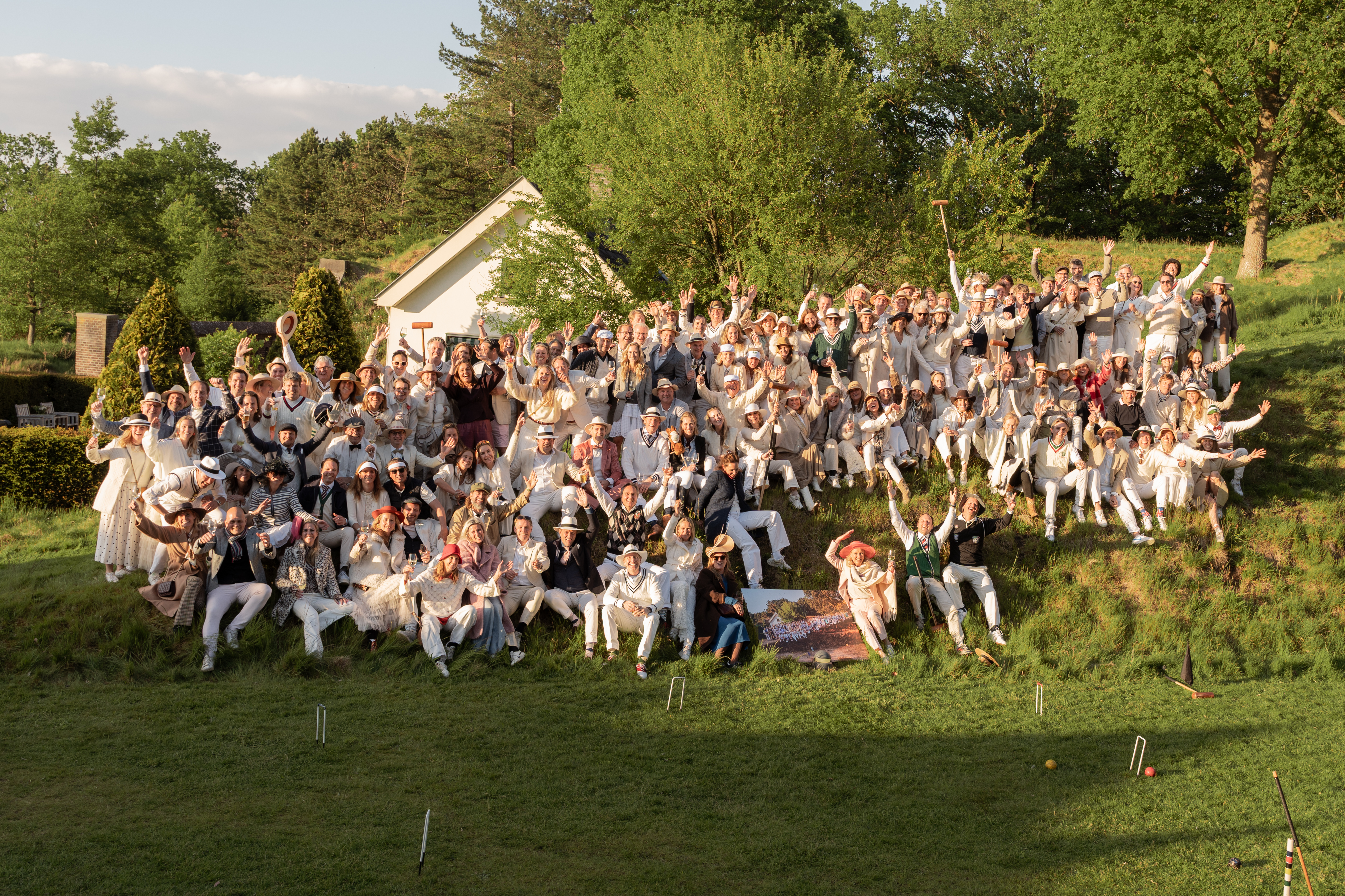 Group photo during croquet event.